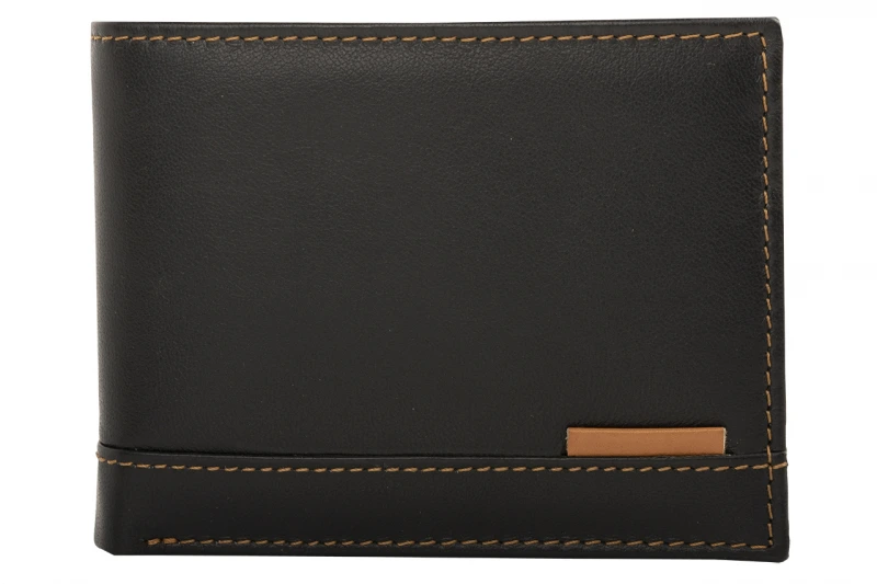 Pánska Kožená Peňaženka IMPEX - čierno koňaková koža nappa, 12x9,5 cm