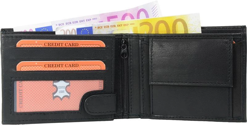 Pánska Kožená Peňaženka IMPEX - čierna koža nappa 12x9 cm