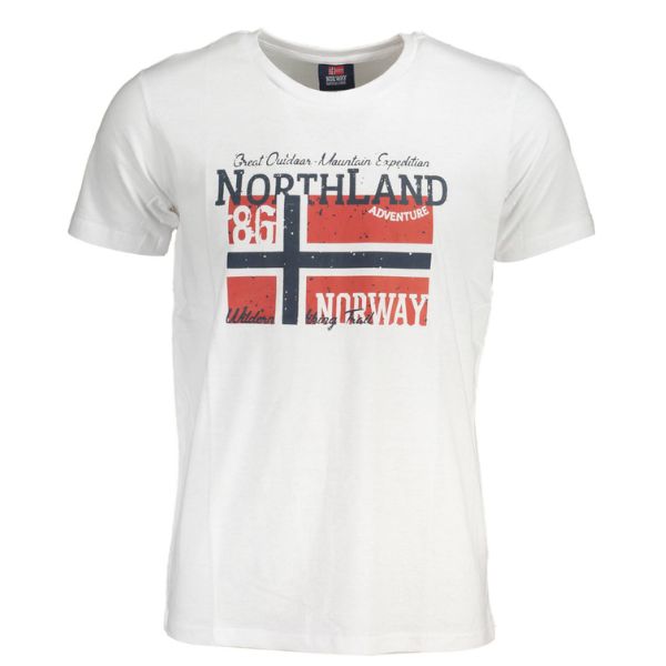 NORWAY 1963 Perfektné Pánske Tričko Big Logo Biele