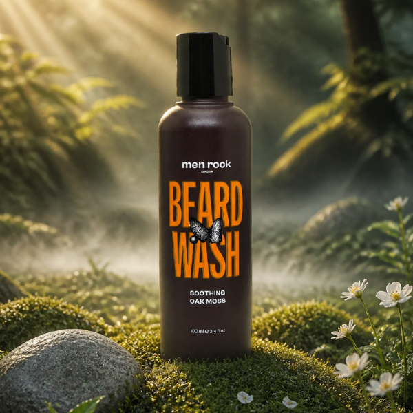 Men Rock Upokojujúce umývanie fúzov (100 ml)