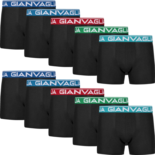 Pohodlné Pánske Bavlnené Boxerky Regular Fit GIANVAGLIA 10 ks - 5 farieb darčekové balenie M