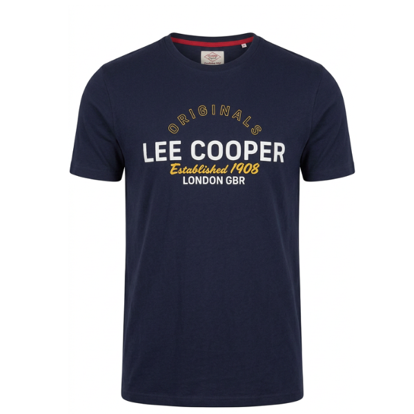Lee Cooper Pánske Tričko Cooper Logo - modré XL