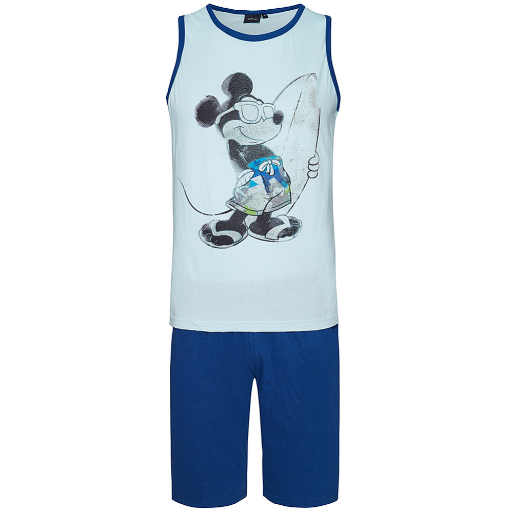 Sun City Mickey Mouse Disney Pánske Pyžamo 2 diely modré