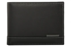 P�nska Ko�en� Pe�a�enka IMPEX - �ierno �ed� ko�a nappa, 12x9,5 cm
