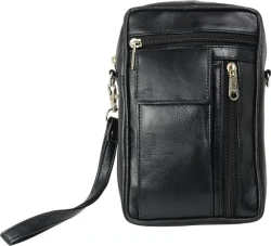 P�nska ta�ka s ve�kou priehradkou na mobiln� telef�n IMPEX - m�kk� jah�acia ko�a nappa �ierna 14x21x6cm