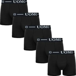 P�nske Bavlnen� Boxerky GIANVAGLIA 5-balenie 7502 UOMO - dar�ekov� balenie, �ierna