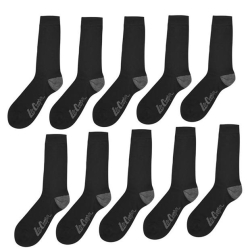 Lee Cooper Pánske Ponožky 10 Pack Čierne