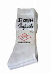 Lee Cooper Pracovné Frotte Ponožky 3 Pack Biele