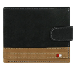 Čierno-hnedá pánska kožená peňaženka RFID v krabičke WILD