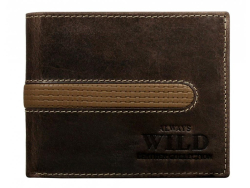 Hnedá pánska brúsená kožená peňaženka v krabičke WILD