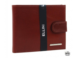 Koňaková hnedá pánska kožená peňaženka v krabičke Ellini RFID