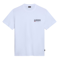 Pr�miov� P�nske Tri�ko s Kr�tkym Ruk�vom Basic Girocollo Napapijri S-Kasba Biela 100% Bavlna