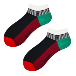 P�nske �lenkov� Pono�ky BENYSON organick� bavlna, vesel� t�ma farieb, �ierna, �erven�, zelen�