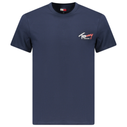 P�nske Tri�ko s kr�tkym ruk�vom TOMMY HILFIGER Bavlna Podpis Slim Fit - modr�