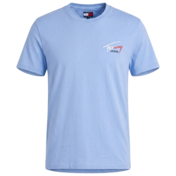 Pánske Tričko s krátkym rukávom TOMMY HILFIGER Bavlna Podpis Slim Fit - svetlo modrá Pánske Tričko s krátkym rukávom TOMMY HILFIGER Bavlna Podpis Slim Fit - svetlo modrá