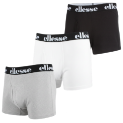 P�nske Boxerky Ellesse, balenie 3 kusov �ierne, biele, �ed�