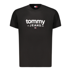 P�nske Tri�ko s kr�tkym ruk�vom TOMMY HILFIGER Bavlna Logo Slim Fit - �ierna