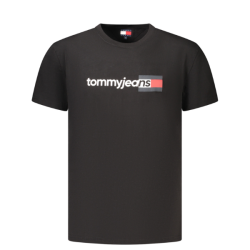 P�nske Tri�ko s kr�tkym ruk�vom TOMMY HILFIGER Bavlna Slim Fit - �ierna