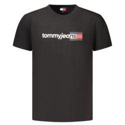 P�nske Tri�ko s kr�tkym ruk�vom TOMMY HILFIGER Bavlna Slim Fit - �ierna