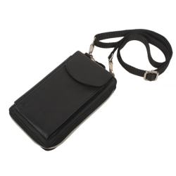 Ta�ka cez rameno na smartf�n HUNTER - �ierna ko�a 20x13cm