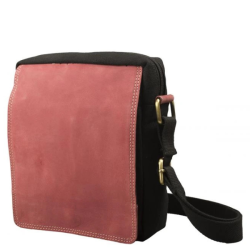 P�nska Ko�en� Crossbody ta�ka s chlop�ou IMPEX - �ierna/�erven� 19x23x5cm