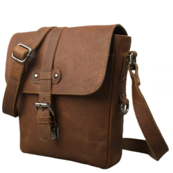 P�nska Ko�en� Crossbody Ta�ka s chlop�ou IMPEX - buffalo pull-up vintage ko�a 26x25x5cm