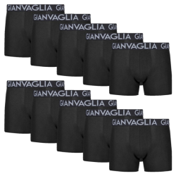 Pohodln� P�nske Bavlnen� Boxerky Regular Fit GIANVAGLIA 10 ks - �ierne dar�ekov� balenie