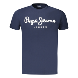Pr�miov� P�nske Tri�ko s kr�tkym ruk�vom PEPE JEANS bavlna slim fit - modr�