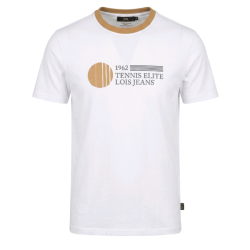 Pr�miov� P�nske Tri�ko s kr�tkym ruk�vom Lois Tennis Elite core fit - v�berov� bavlna biele