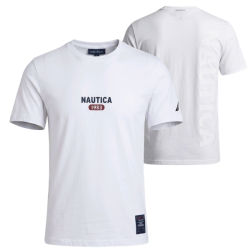 P�nske Tri�ko s kr�tkym ruk�vom NAUTICA Bavlna Logo - biela