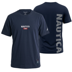 P�nske Tri�ko s kr�tkym ruk�vom NAUTICA Bavlna Logo - modr�