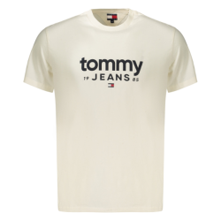 P�nske Tri�ko s kr�tkym ruk�vom TOMMY HILFIGER Bavlna Logo Slim Fit - biela/okrov�